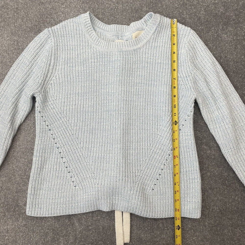 Harper Heritage Sweater Womens Small Light Blue Lace Tie Back Casual Knit Cozy - Picture 6 of 8